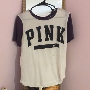 White and purple Pink top.